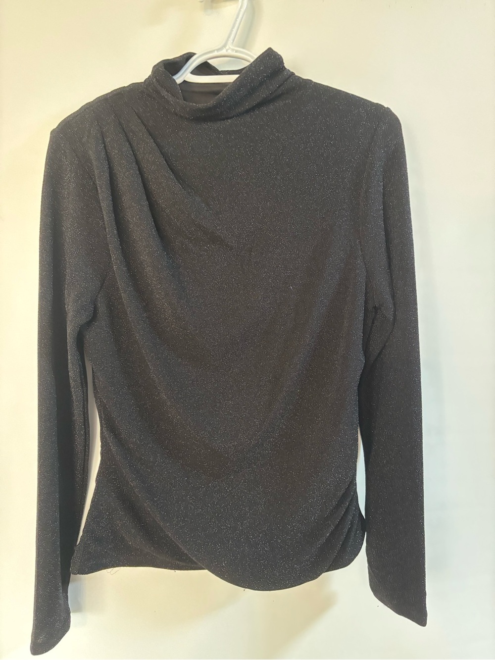 White House Black Market Black Metallic Turtleneck Sweater